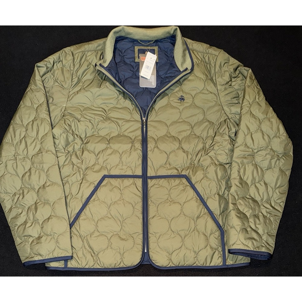 Brooks Brothers Water Repellent Diamond Quilted Jacket Burnt Olive Mens XL. NWT